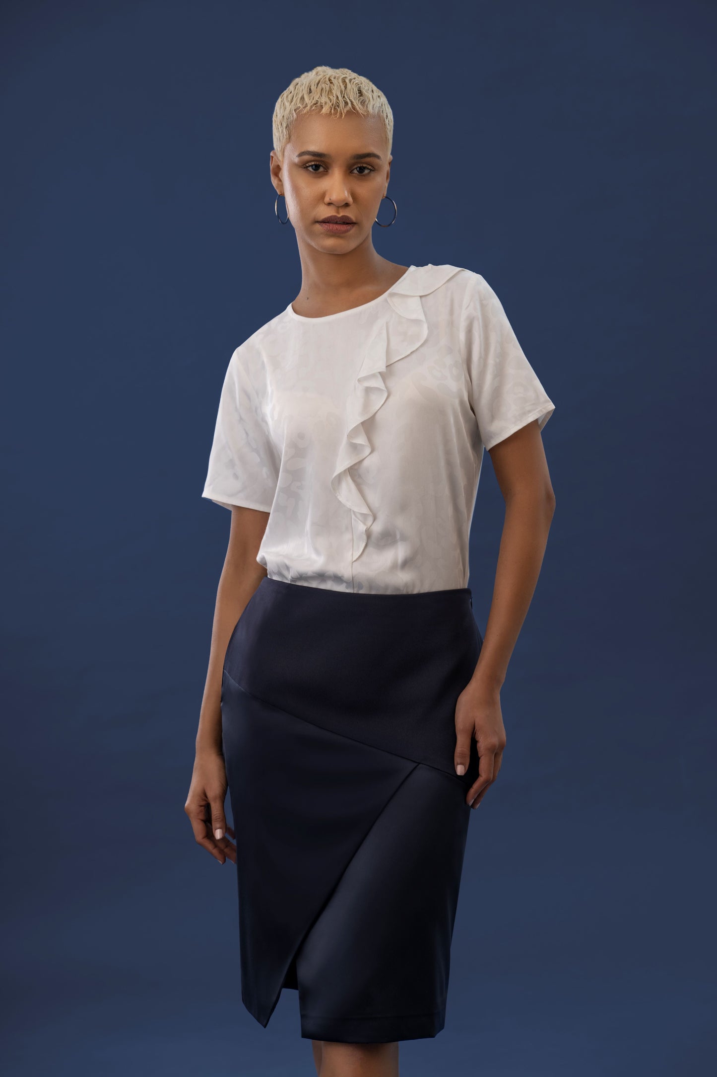 Ambition Crepe and Satin Pencil Skirt - Skirt - Point of View Label