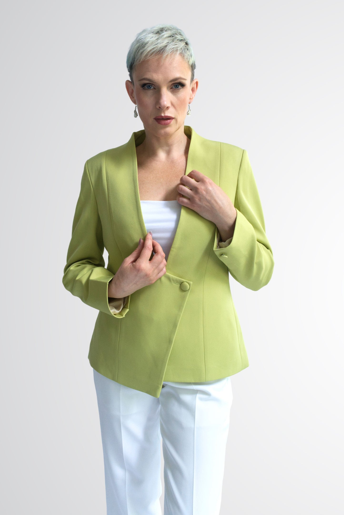 Beacon Asymmetrical Lapel Jacket for Women - Jackets - Point of View Label