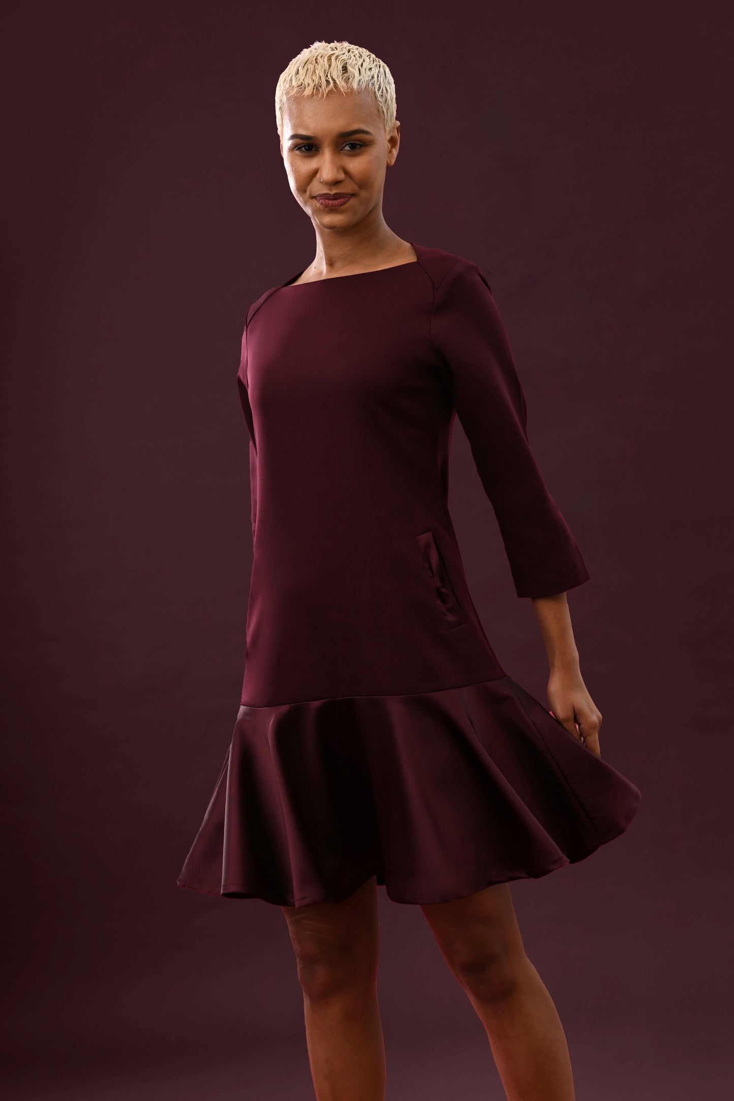 Vogue Low Flare Crepe Shift Dress - Dress - Point of View Label