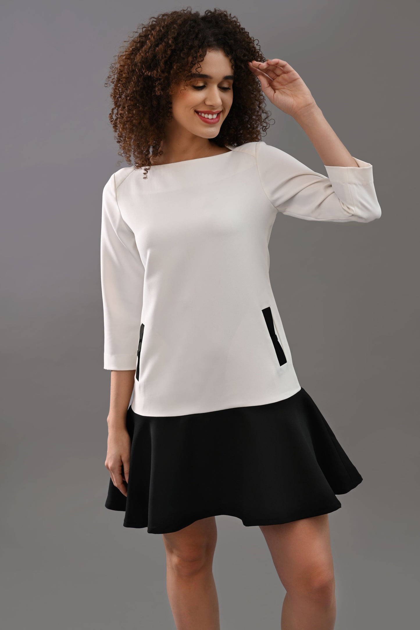Vogue Low Flare Crepe Shift Dress - Dress - Point of View Label
