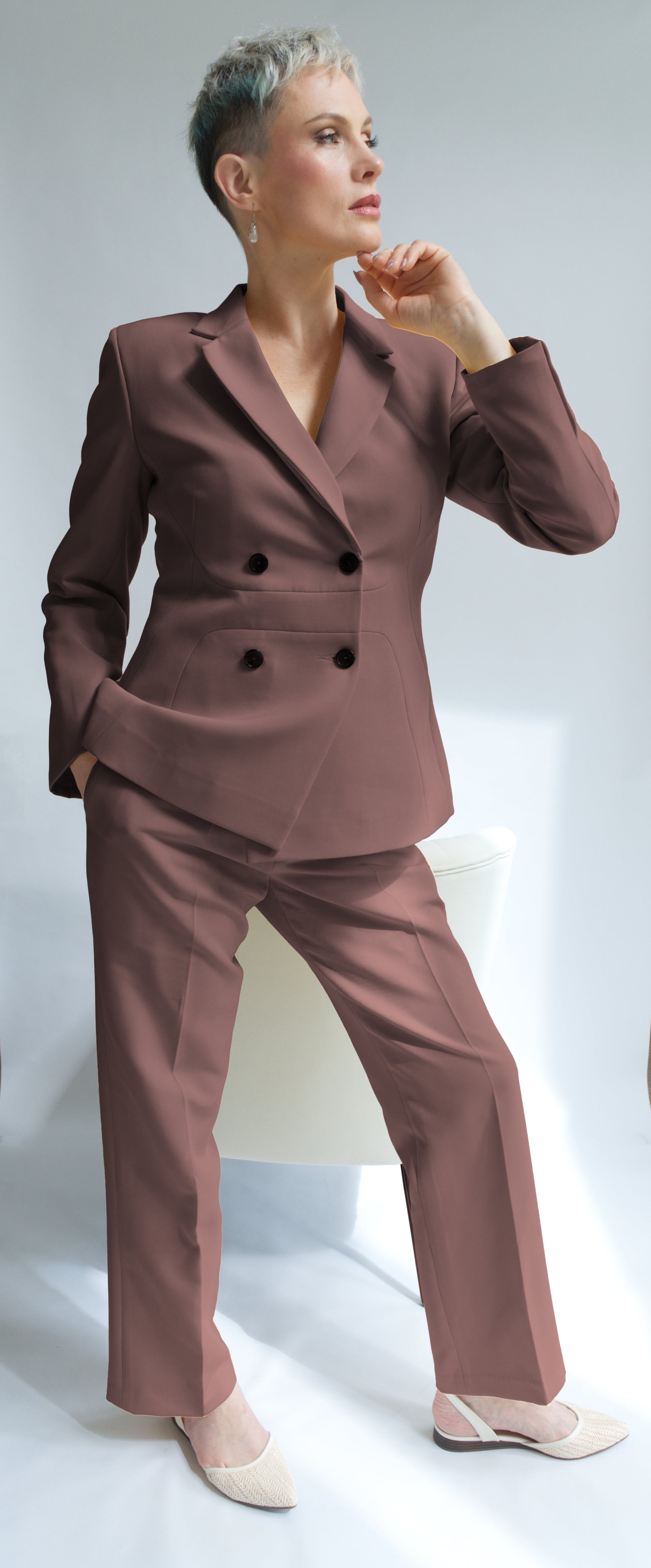 Classic Dress Pants for Women with Satin Piping Iris Black / XS