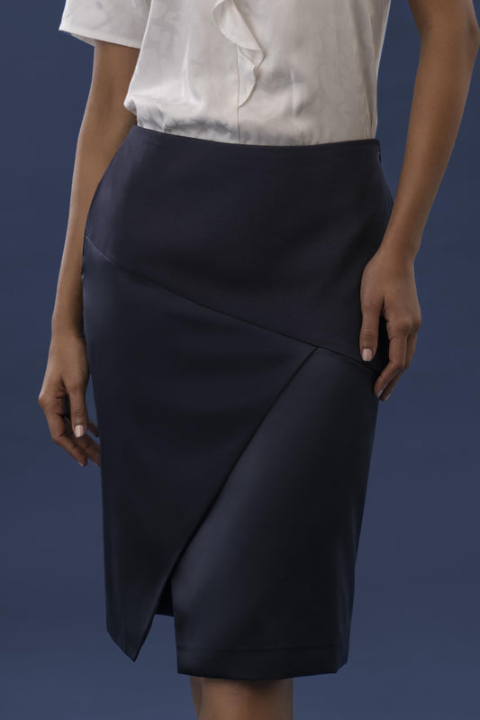 Ambition Crepe and Satin Pencil Skirt - Skirt - Point of View Label