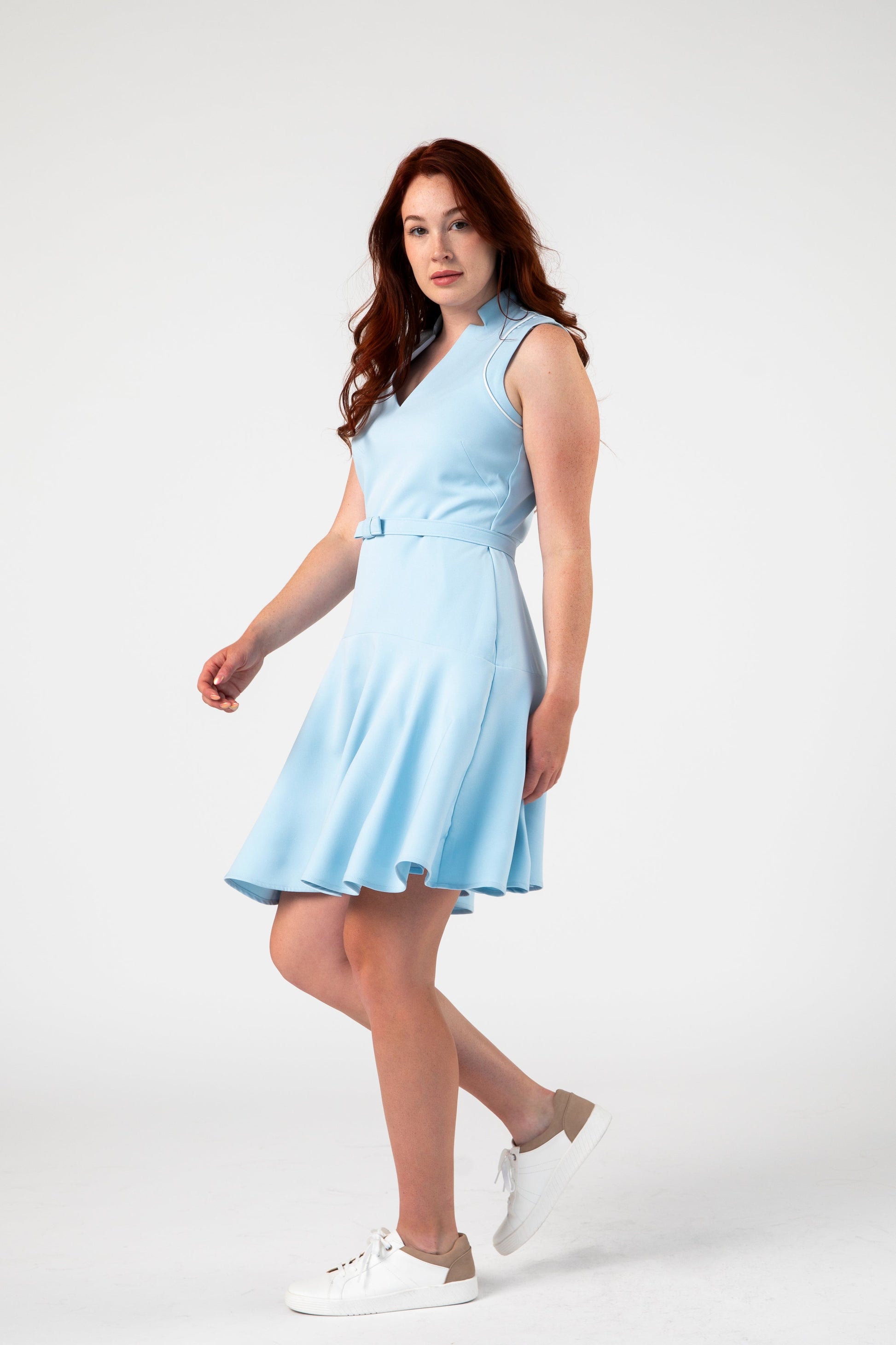 Aspire Flounce dress with Piping Detail - Dress - Point of View Label