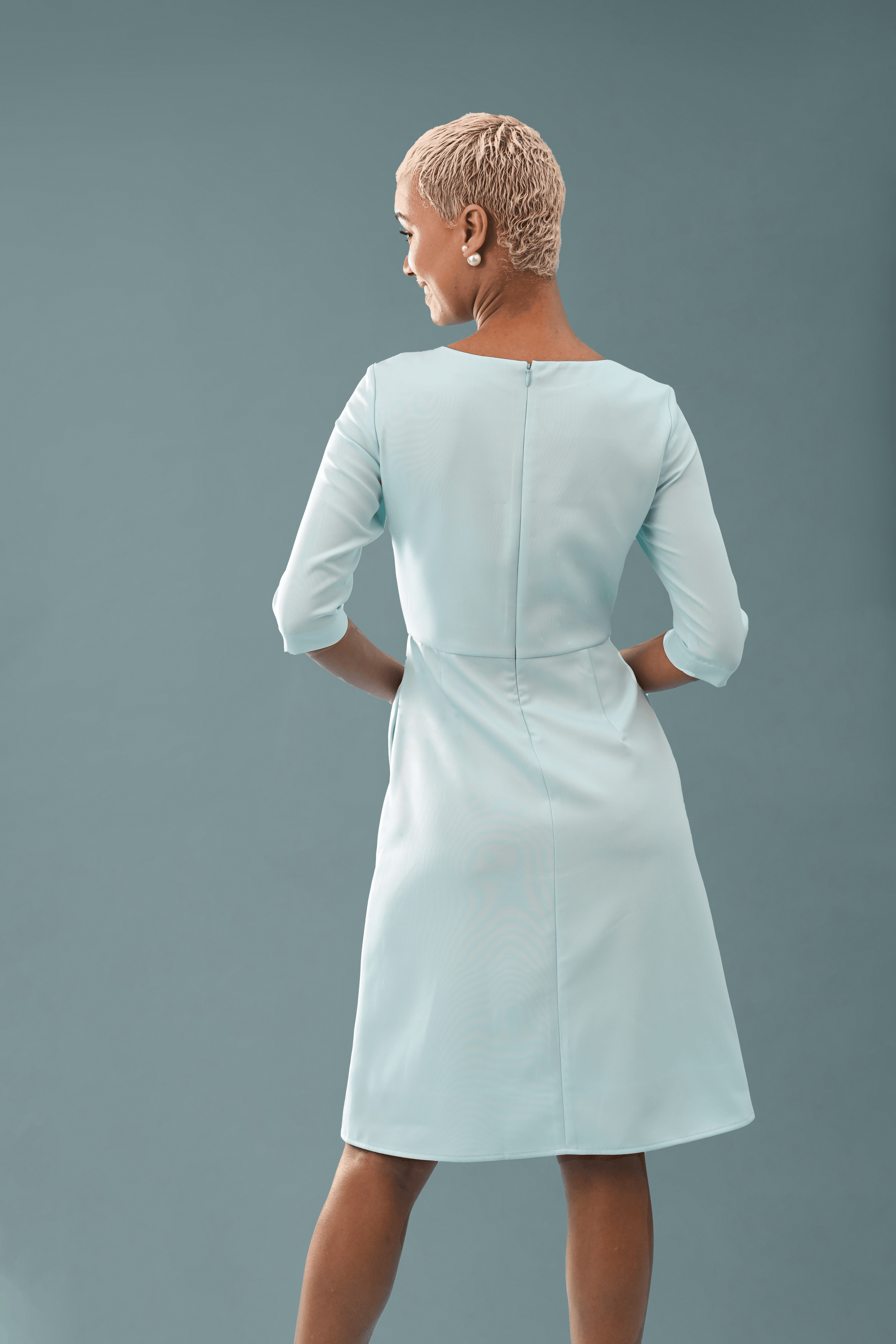 Charming Fit and Flare Dress with Frill Details | POV Label Winter White / L Charming Fit and Flare Dress with Frill Details | POV Label Winter White / L