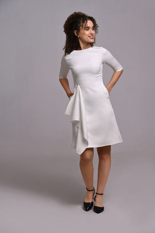 Charisma Fit and Flare Crepe Dress - Dress - Point of View Label