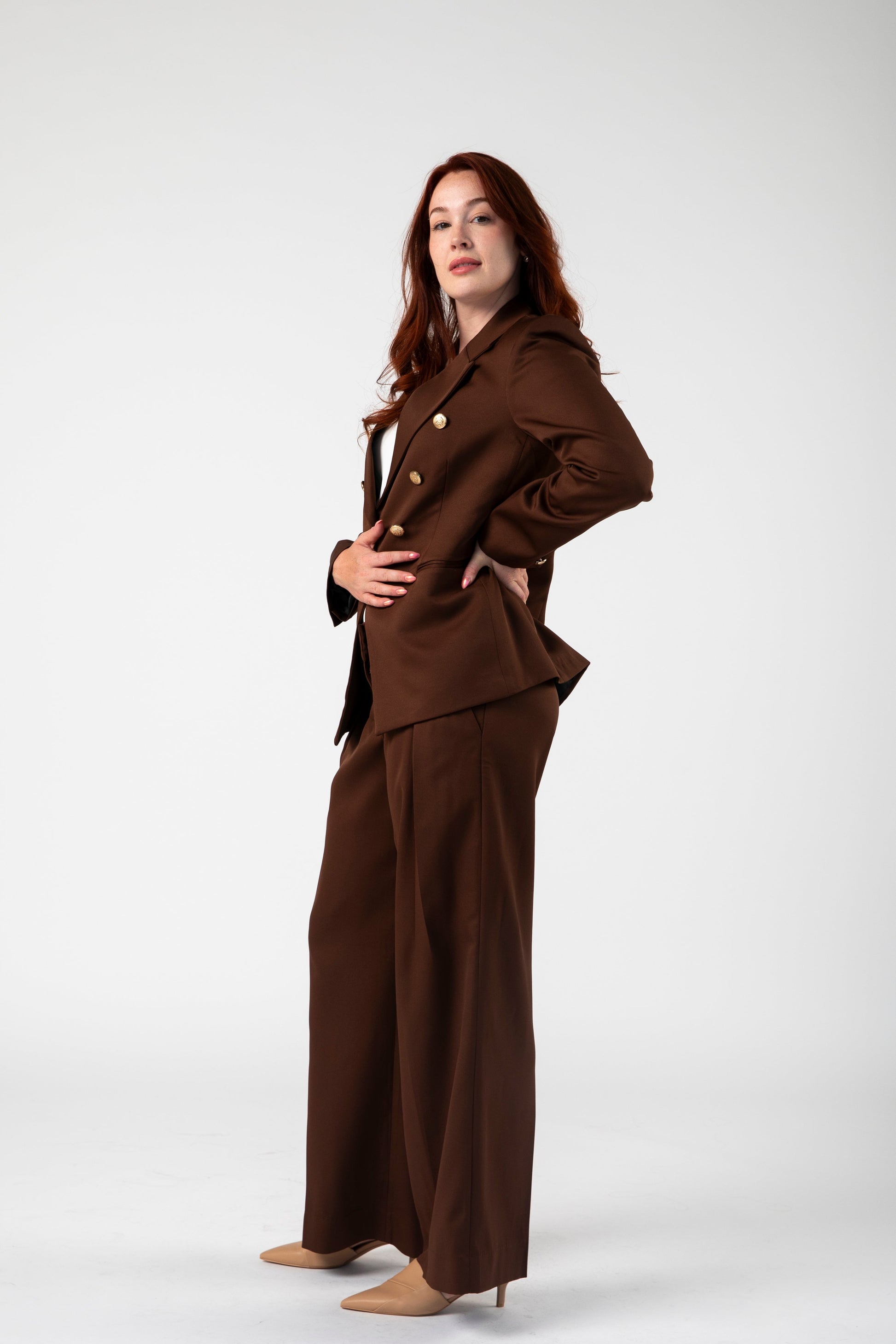 Impact Double Breasted Jacket with Flared Pants Set - Point of View Label