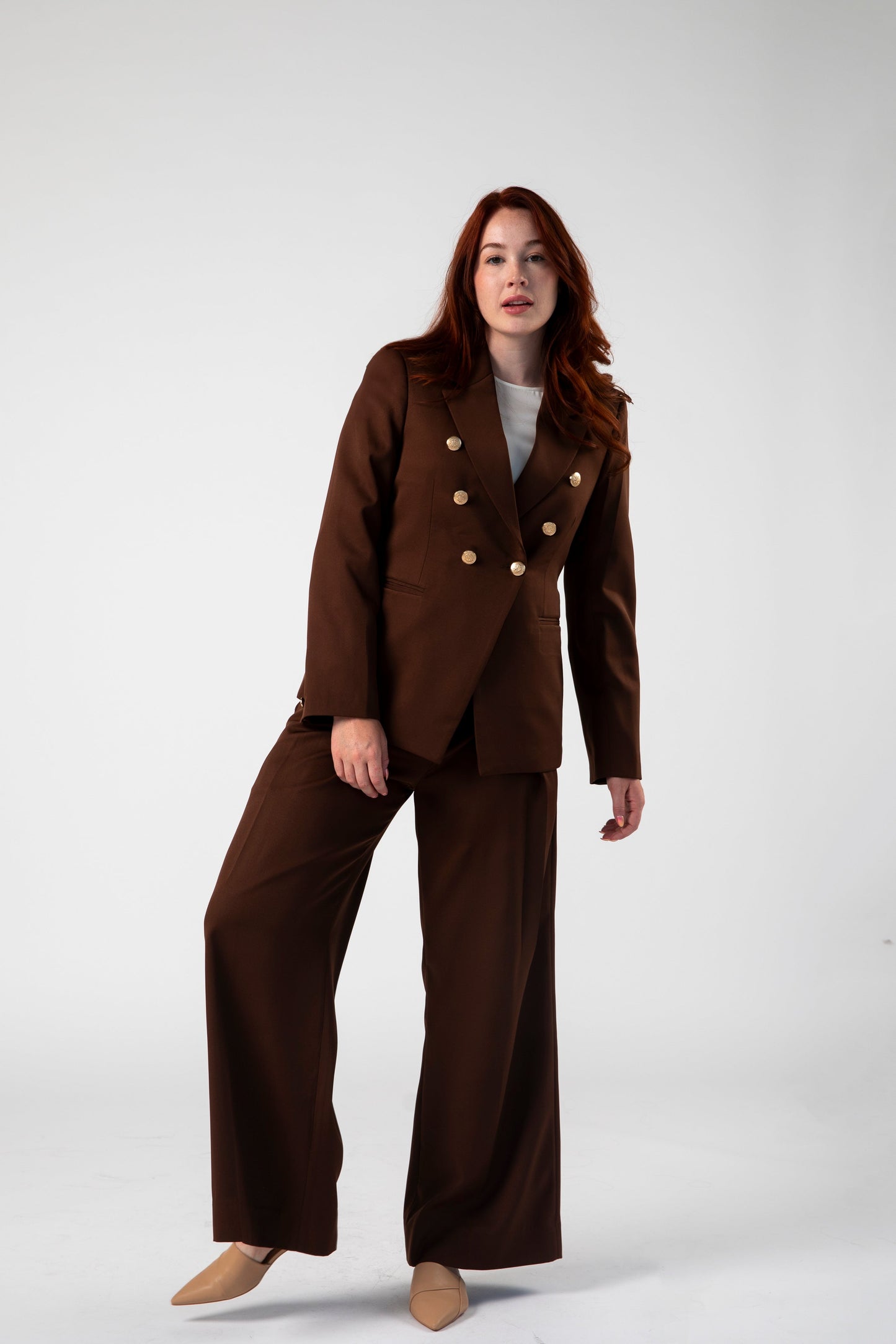 Impact Double Breasted Jacket with Flared Pants Set - Point of View Label