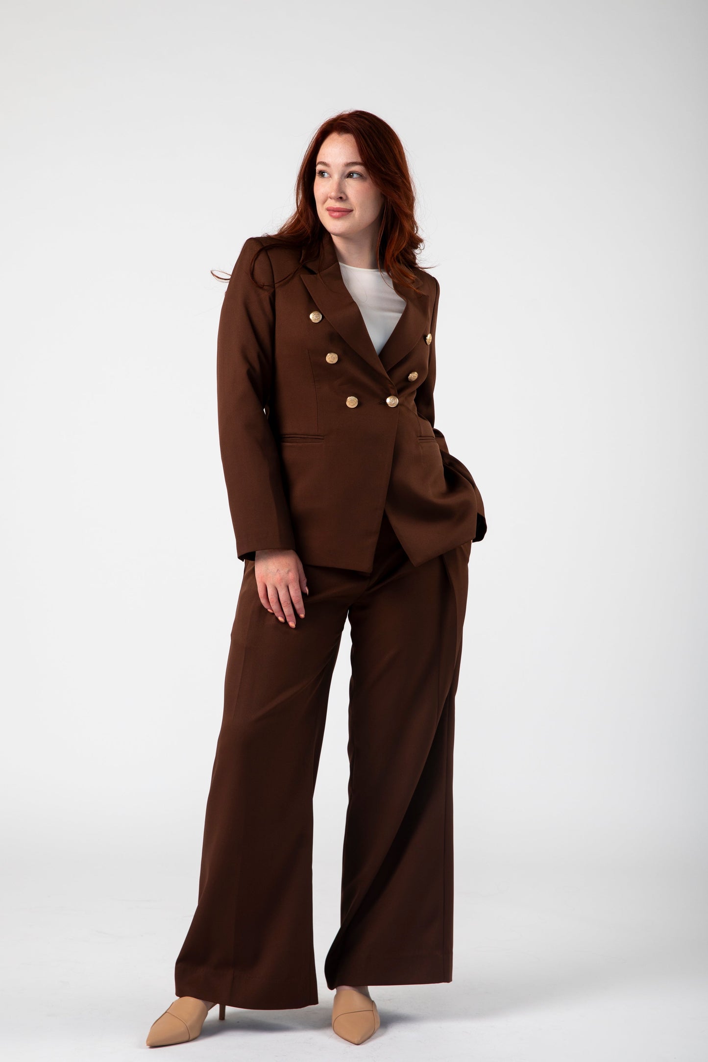 Impact Double Breasted Jacket with Flared Pants Set - Point of View Label