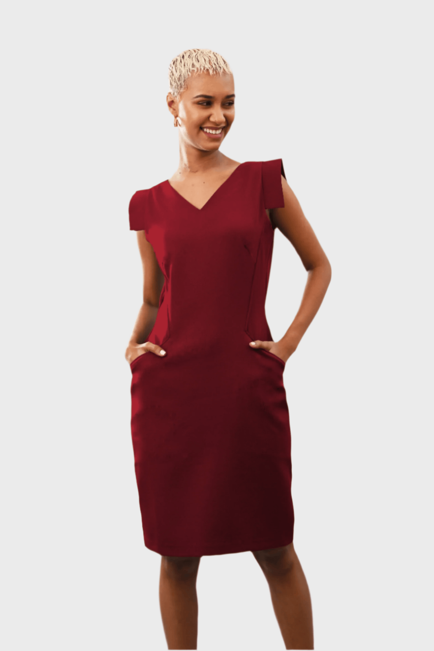 Innovation Zipper Slit Sheath Crepe Dress - Dress - Point of View Label