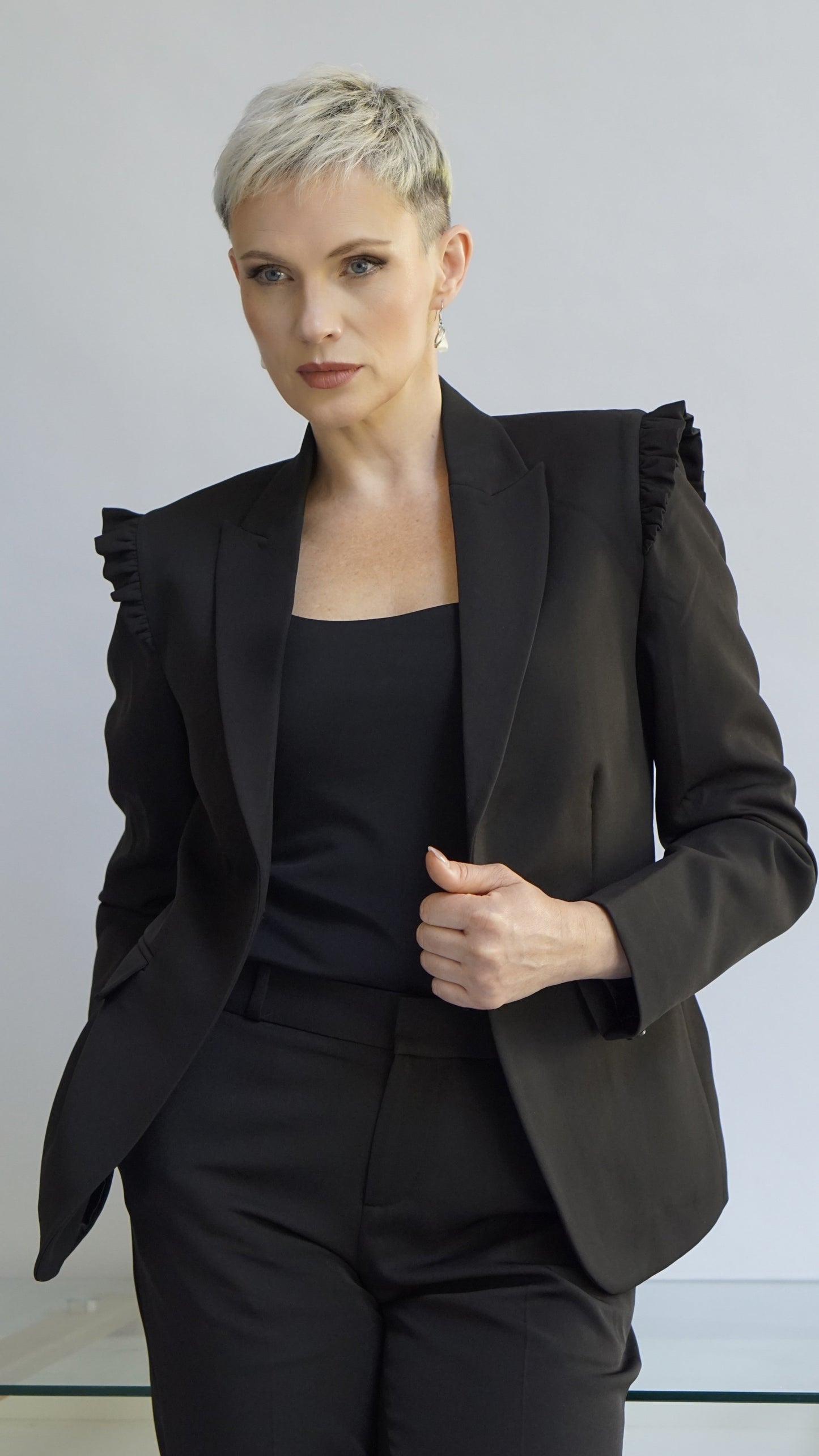 Integrity Shoulder Frill detail Jacket - Jackets - Point of View Label