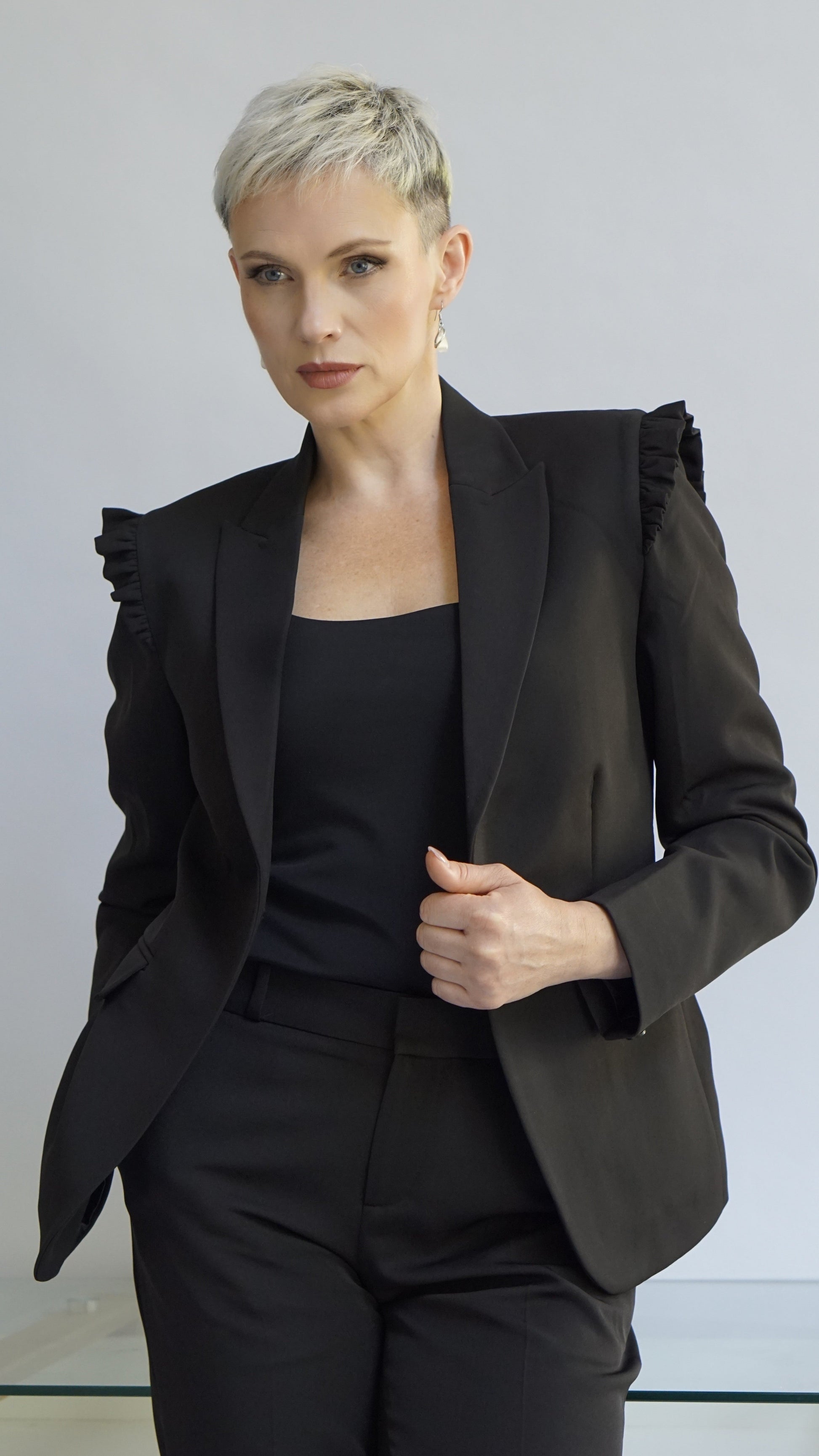 Integrity Shoulder Frill detail Jacket - Jackets - Point of View Label