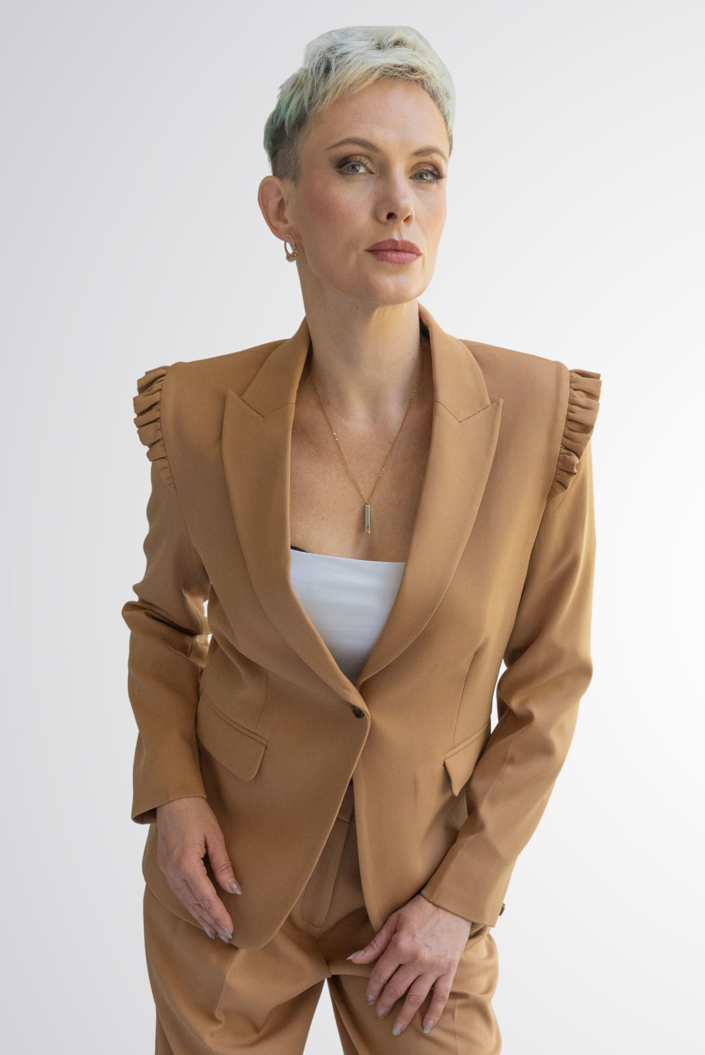 Integrity Shoulder Frill detail Jacket - Jackets - Point of View Label
