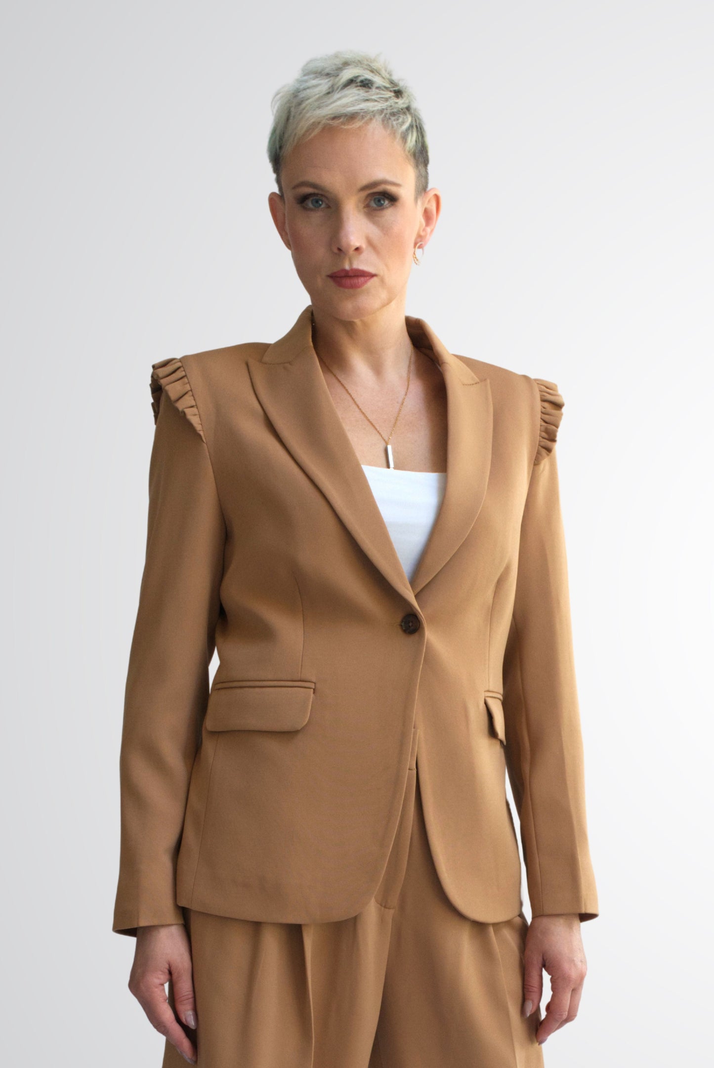 Integrity Shoulder Frill detail Jacket - Jackets - Point of View Label