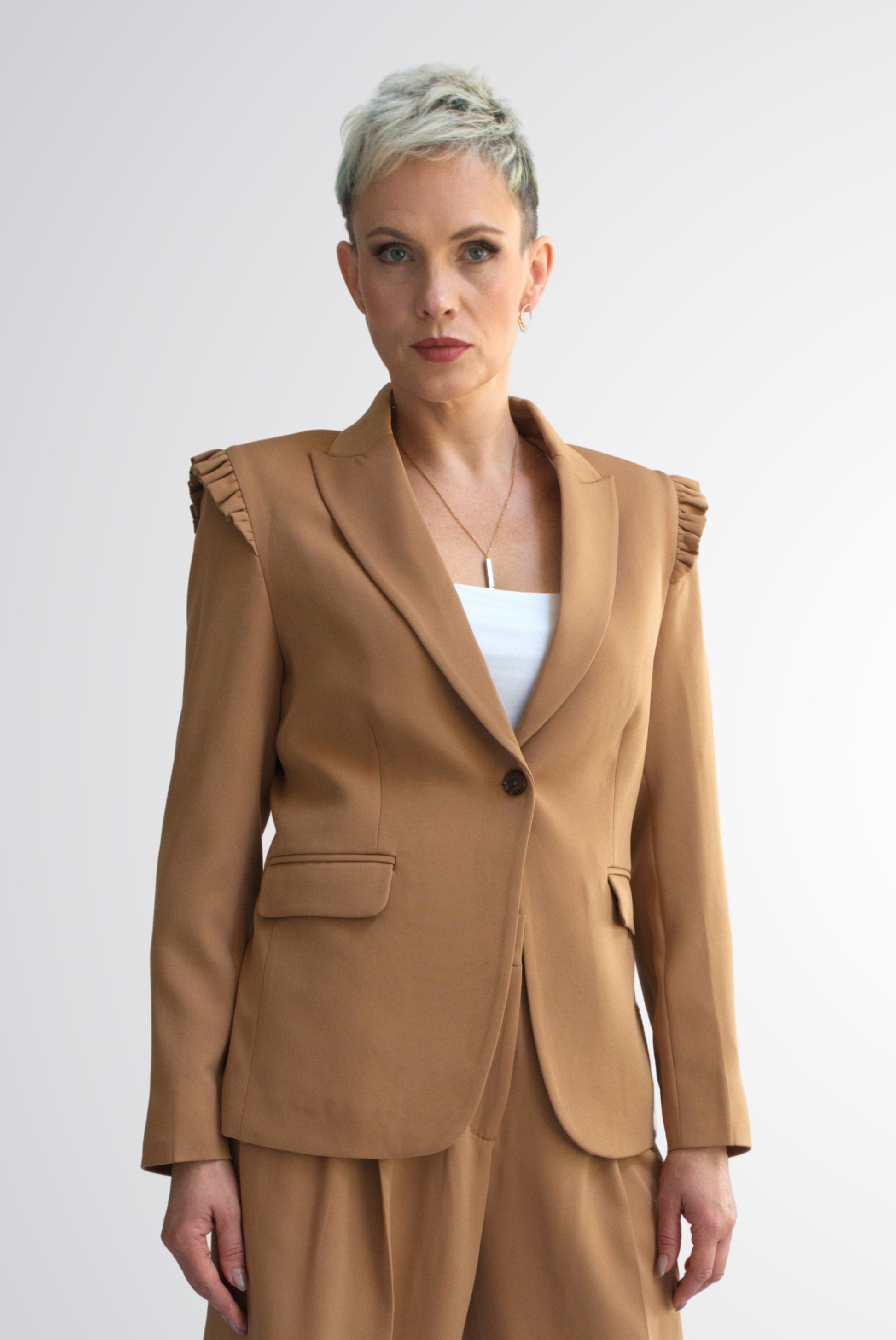 Integrity Shoulder Frill detail Jacket - Jackets - Point of View Label