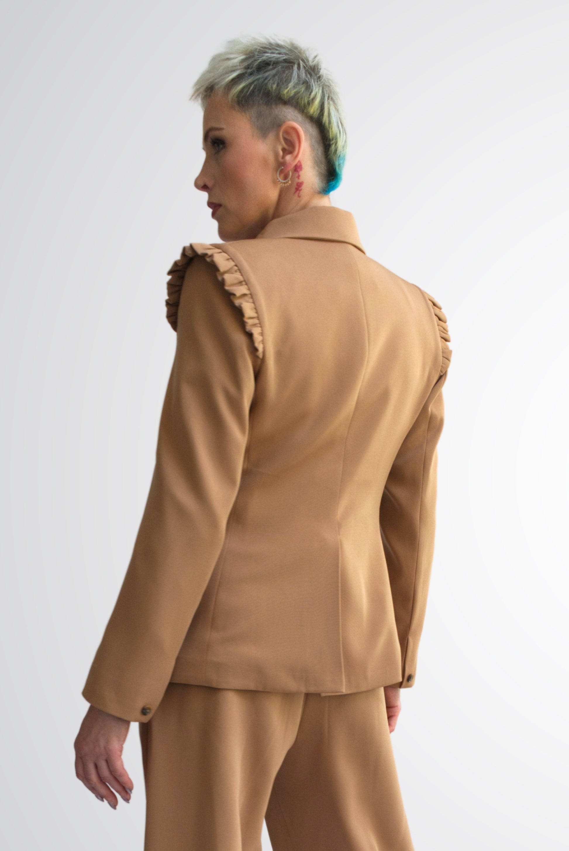 Integrity Shoulder Frill detail Jacket - Jackets - Point of View Label