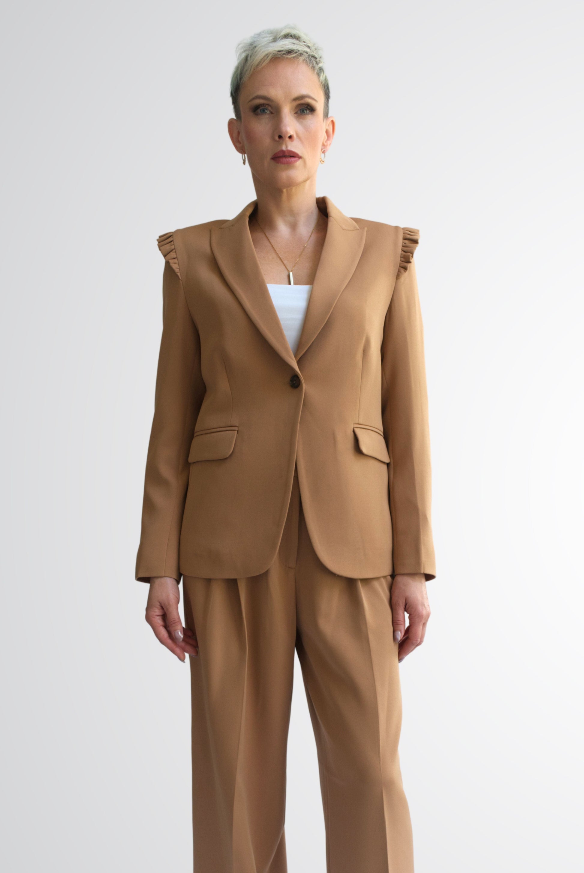 Integrity Shoulder Frill detail Jacket - Jackets - Point of View Label