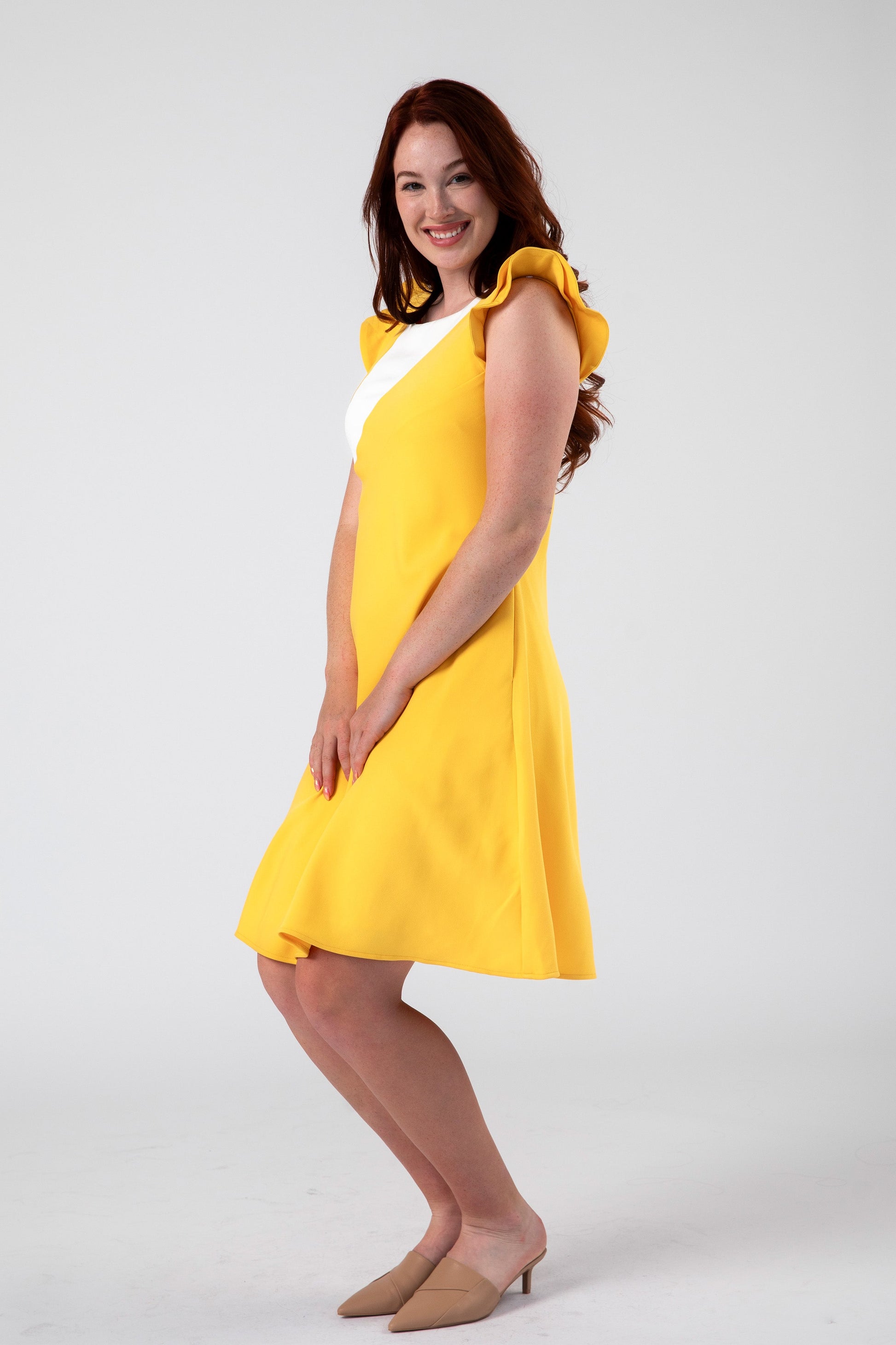 Modern Colorblock Panel Flared Dress - Dress - Point of View Label