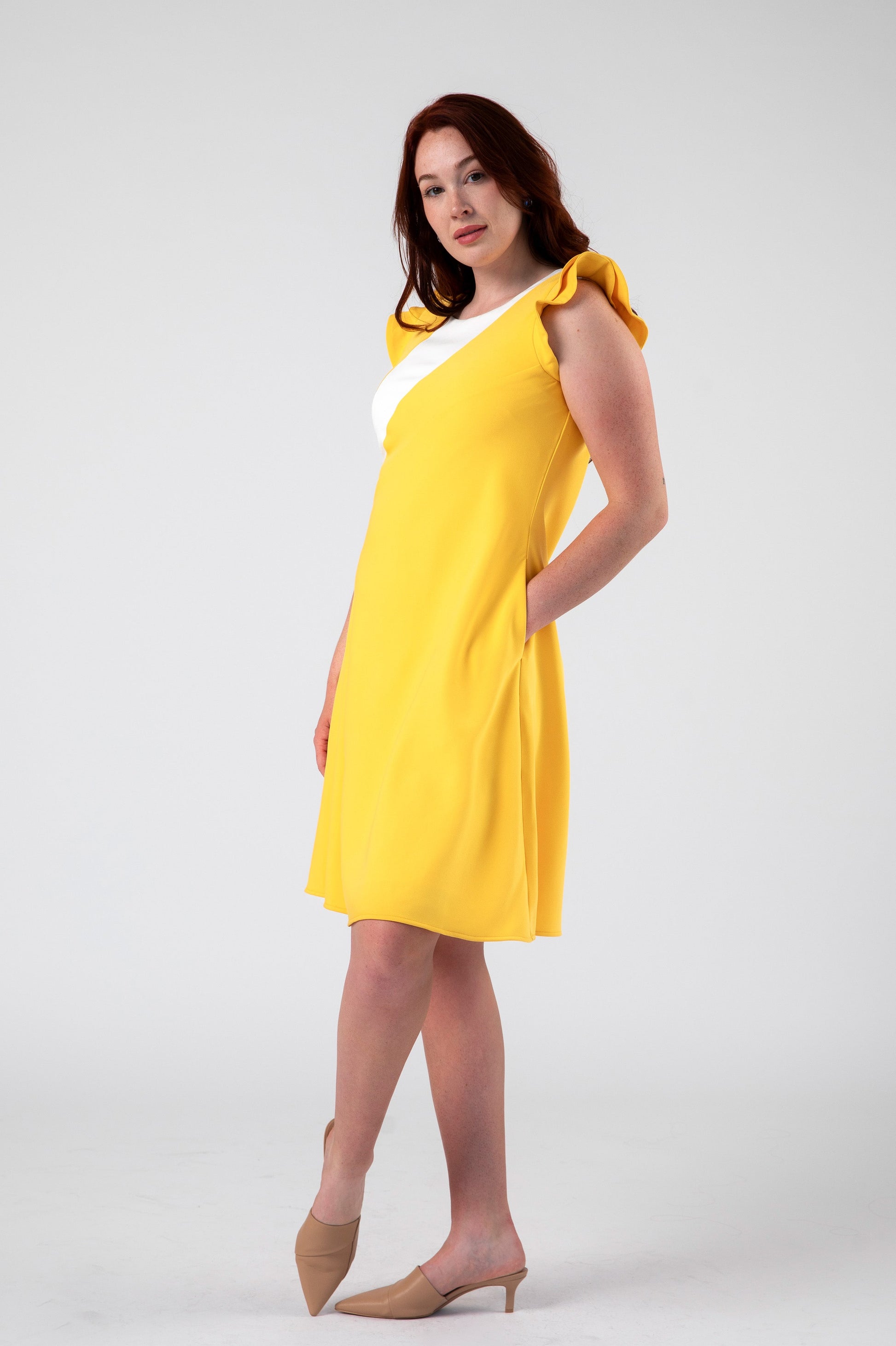 Stylish Flared Dress with Panel Design