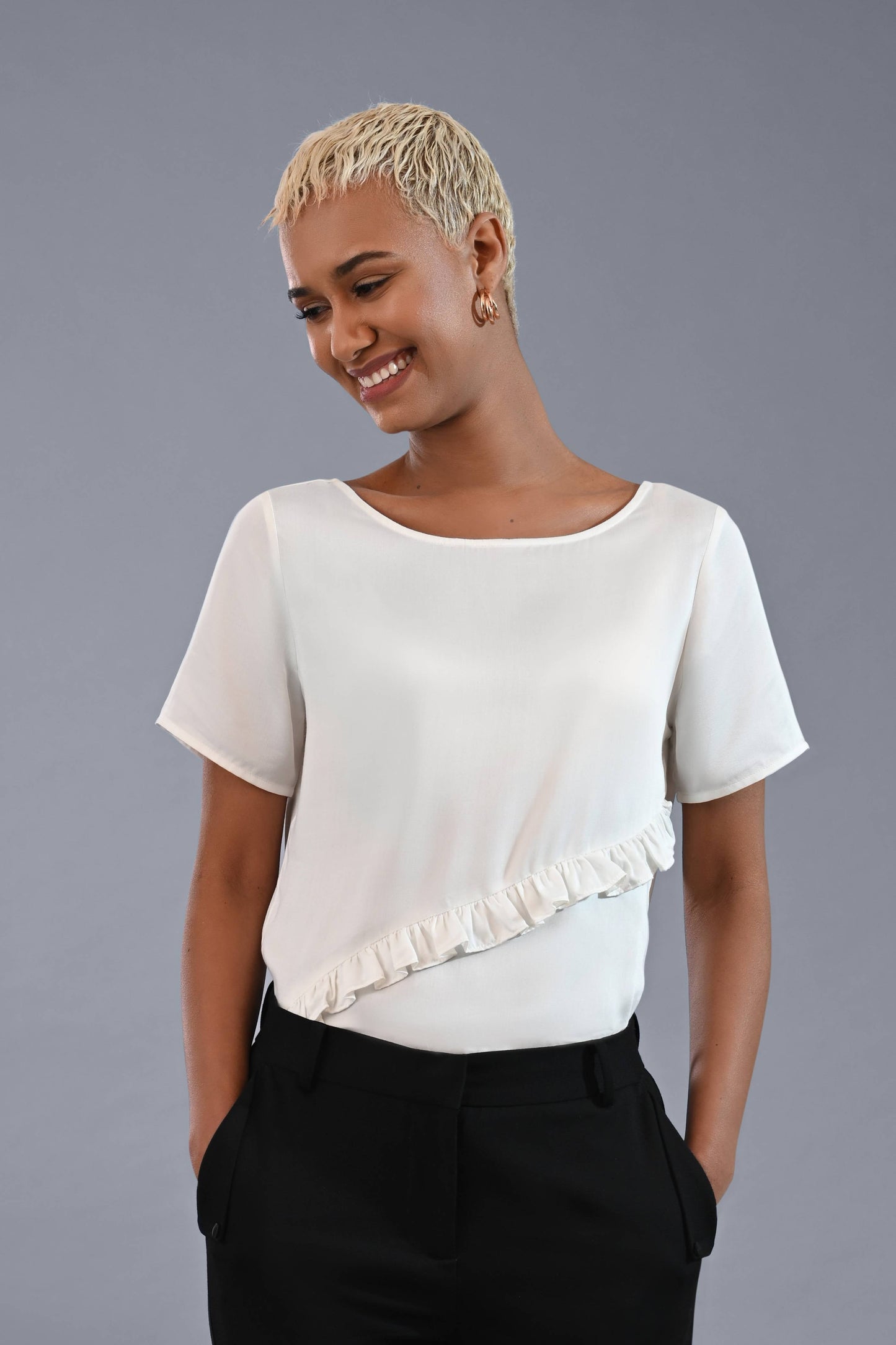 Pioneer Frill Detail Viscose Top - Tops - Point of View Label