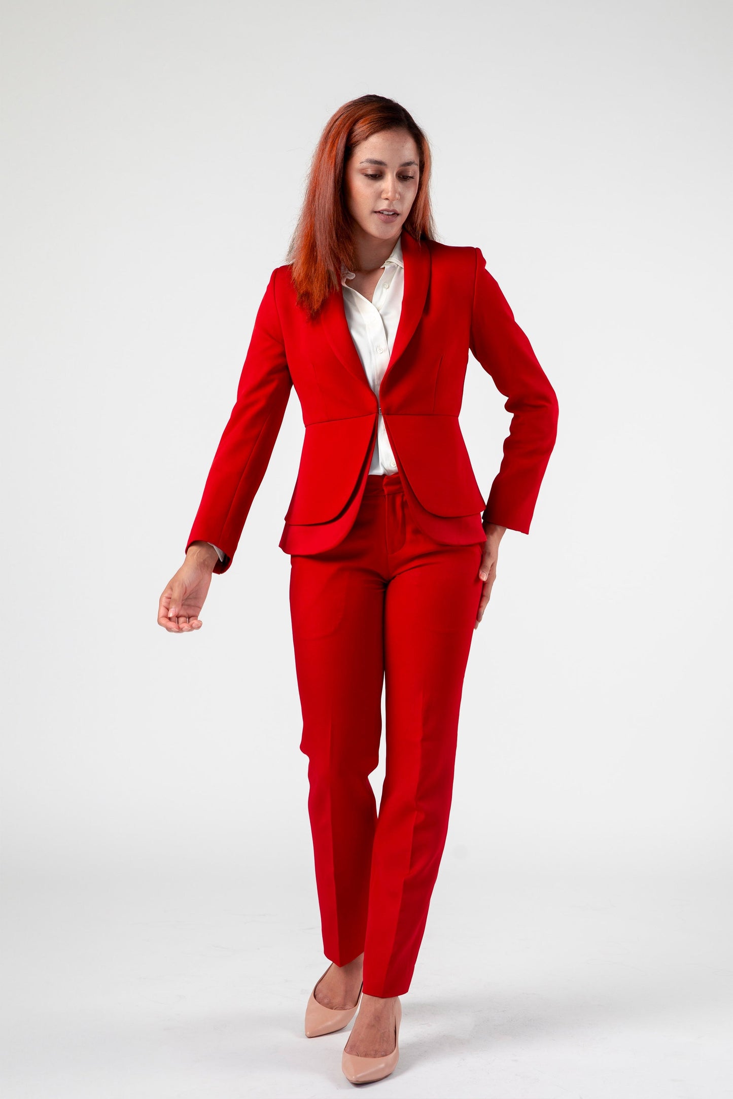 Prestige Peplum Jacket and Pants Set - Point of View Label