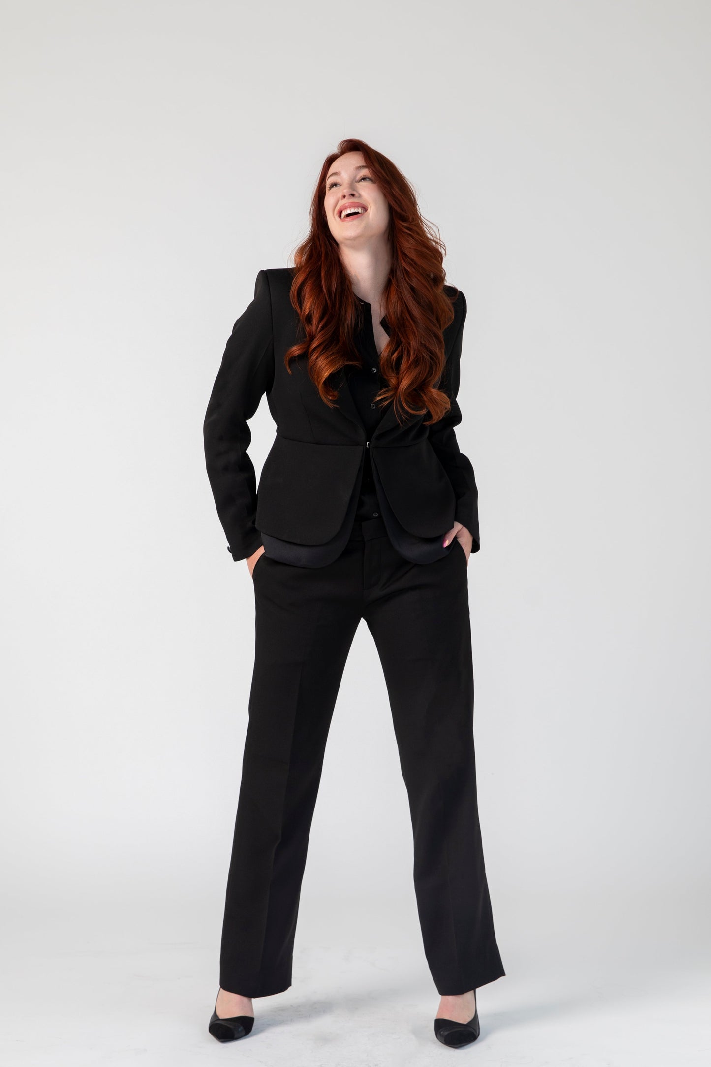 Prestige Peplum Jacket with Satin block - Jackets - Point of View Label