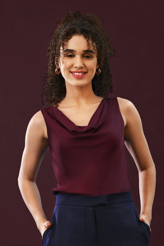 Tenacity Essential Cowl Neck Viscose Top - Tops - Point of View Label