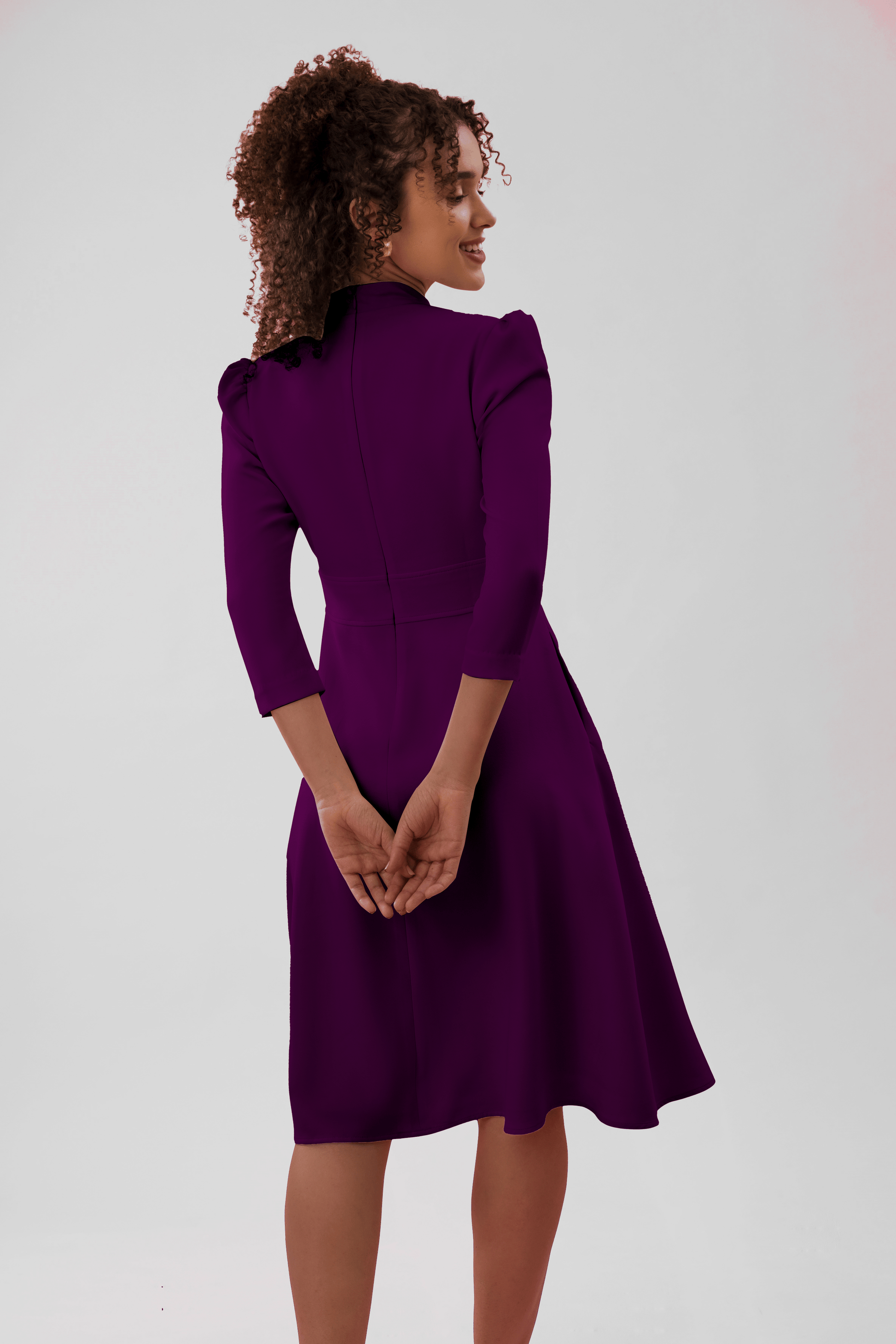 Vision Flare Crepe Midi Dress - Dress - Point of View Label